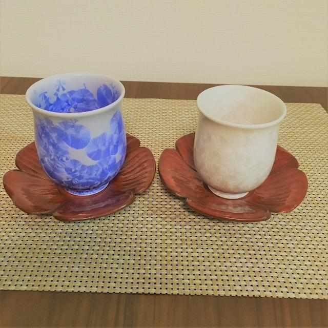 【湯呑み2点セット】花結晶 (青 白) | 京焼-清水焼 | 陶葊 - Image 2
