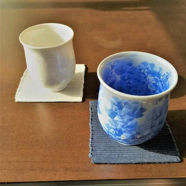 【湯呑み2点セット】花結晶 (青 白) | 京焼-清水焼 | 陶葊 - Image 3