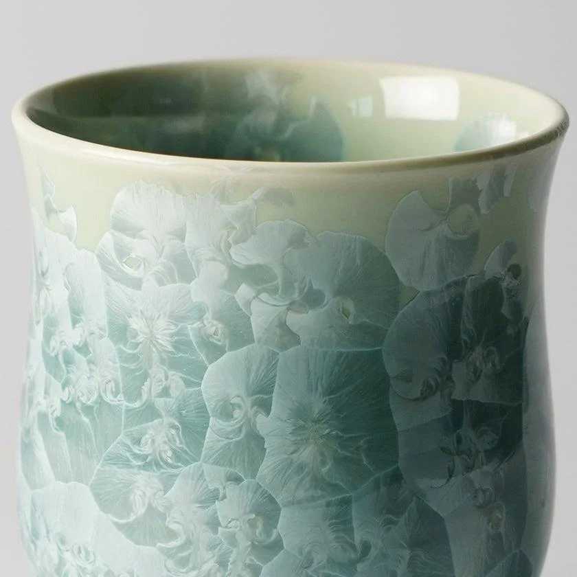 【湯呑み2点セット】花結晶 (緑 茶) | 京焼-清水焼 | 陶葊 - Image 8