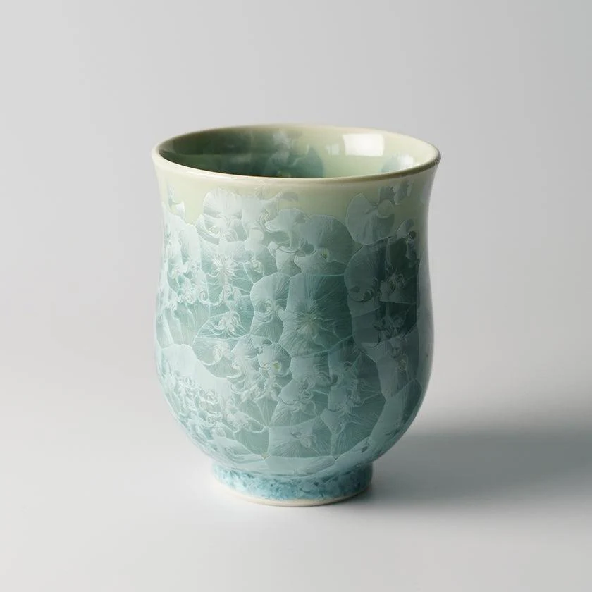 【湯呑み2点セット】花結晶 (緑 茶) | 京焼-清水焼 | 陶葊 - Image 9