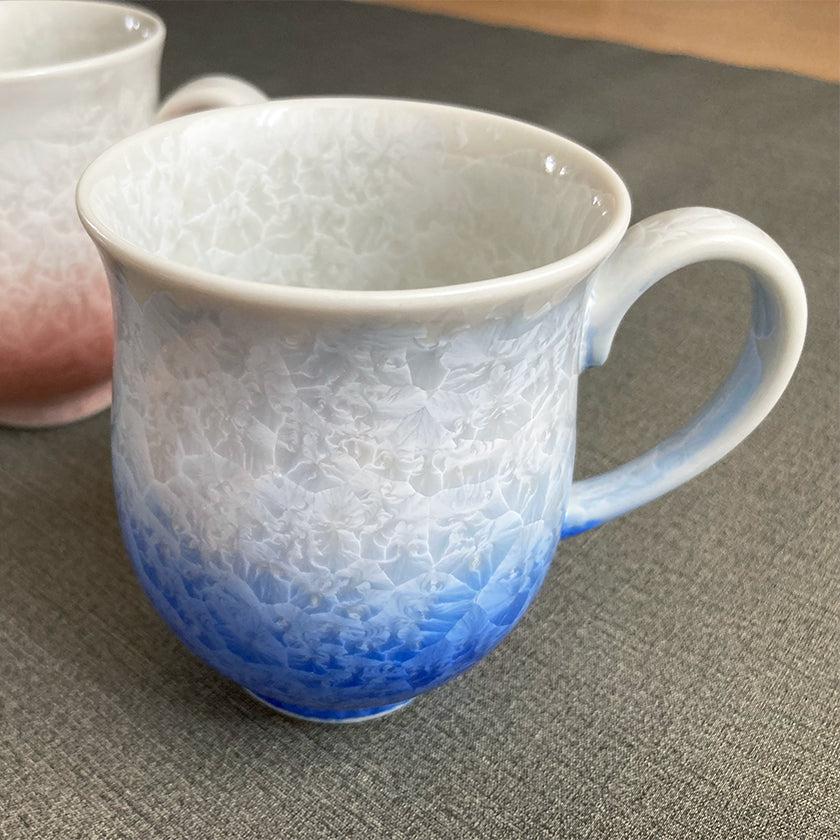 【マグカップ2点セット】花結晶 (白地青赤)  | 京焼-清水焼 | 陶葊 - Image 12