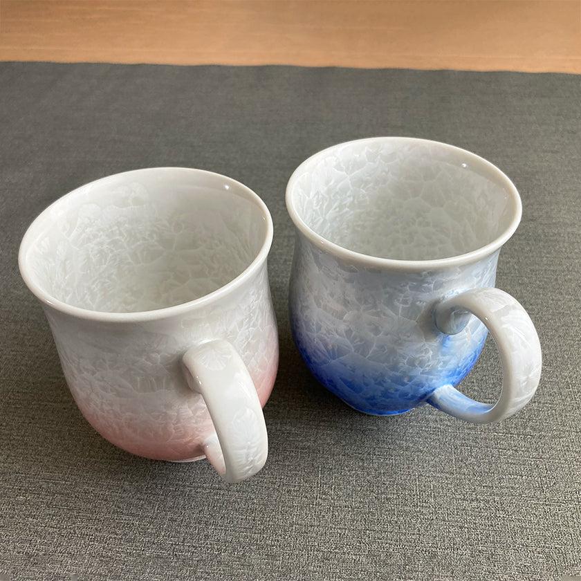 【マグカップ2点セット】花結晶 (白地青赤)  | 京焼-清水焼 | 陶葊 - Image 17