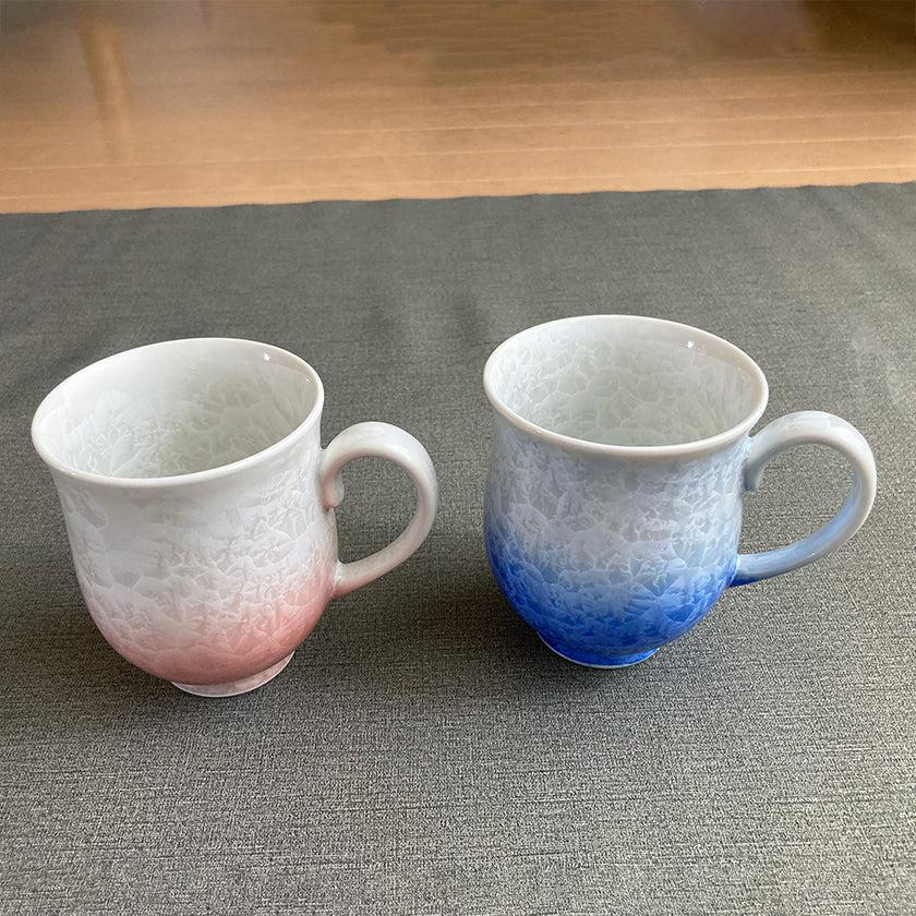 【マグカップ2点セット】花結晶 (白地青赤)  | 京焼-清水焼 | 陶葊 - Image 18