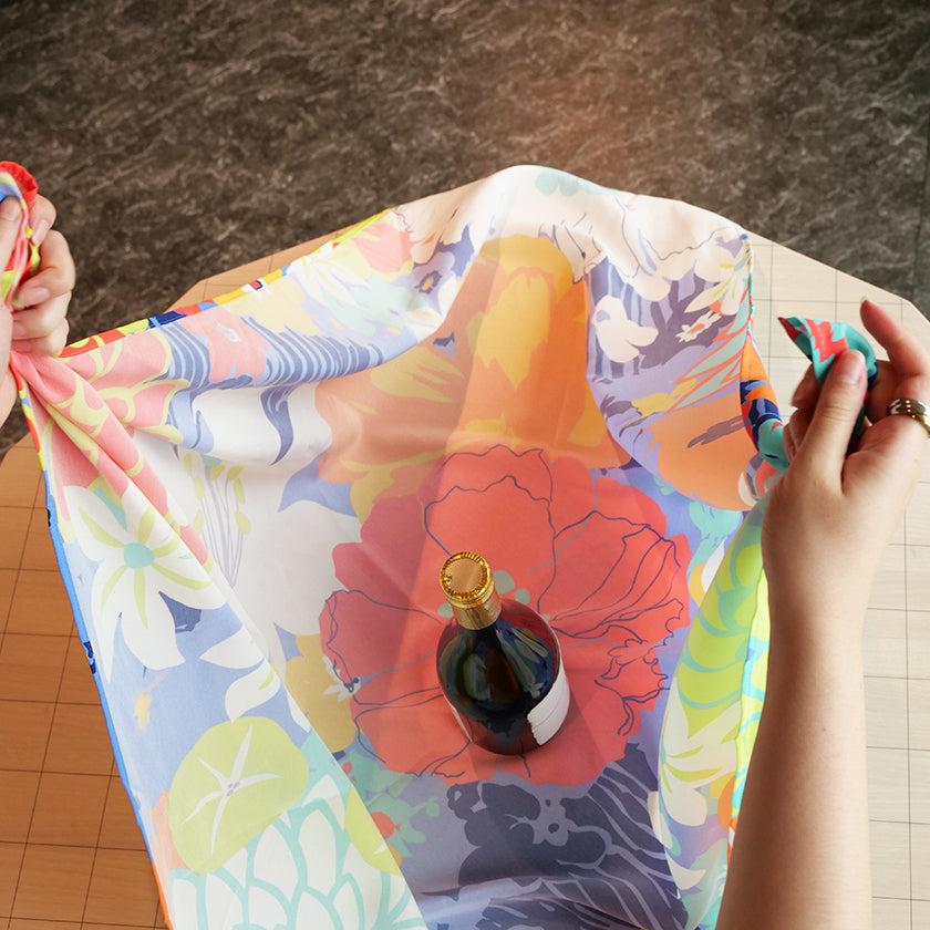 【風呂敷】華々 (平織96cm) | 超撥水加工| 朝倉染布 - Image 8
