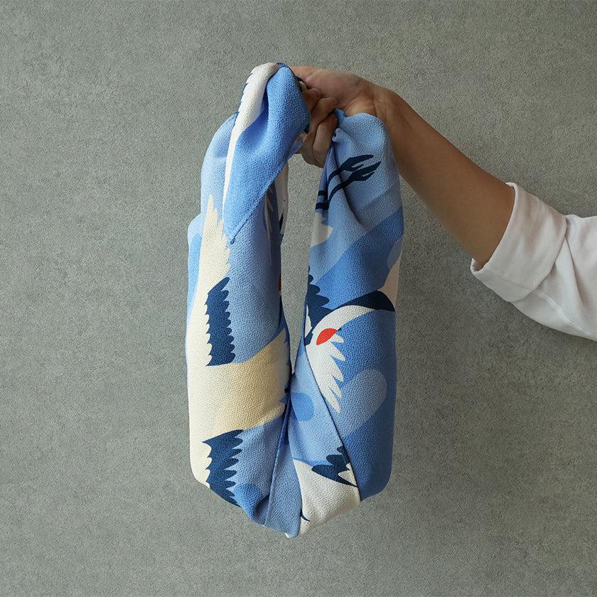 【風呂敷】鶴霞 たづかすみ (二越ちりめん96cm) | 超撥水加工| 朝倉染布 - Image 10