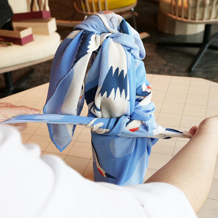 【風呂敷】鶴霞 たづかすみ (二越ちりめん96cm) | 超撥水加工| 朝倉染布 - Image 14