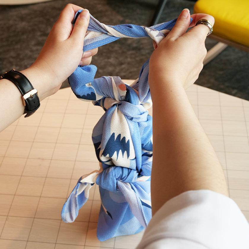 【風呂敷】鶴霞 たづかすみ (二越ちりめん96cm) | 超撥水加工| 朝倉染布 - Image 15