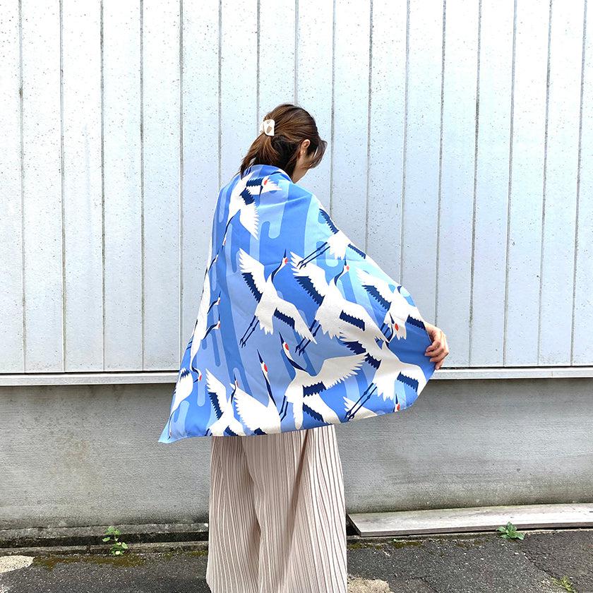【風呂敷】鶴霞 たづかすみ (二越ちりめん96cm) | 超撥水加工| 朝倉染布 - Image 21