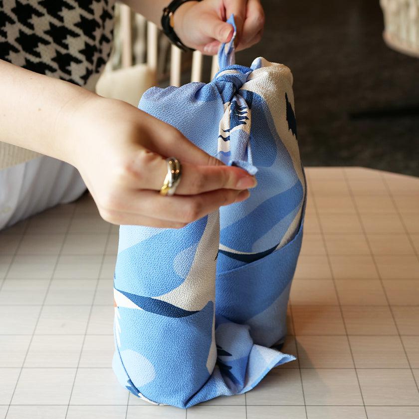【風呂敷】鶴霞 たづかすみ (二越ちりめん96cm) | 超撥水加工| 朝倉染布 - Image 9