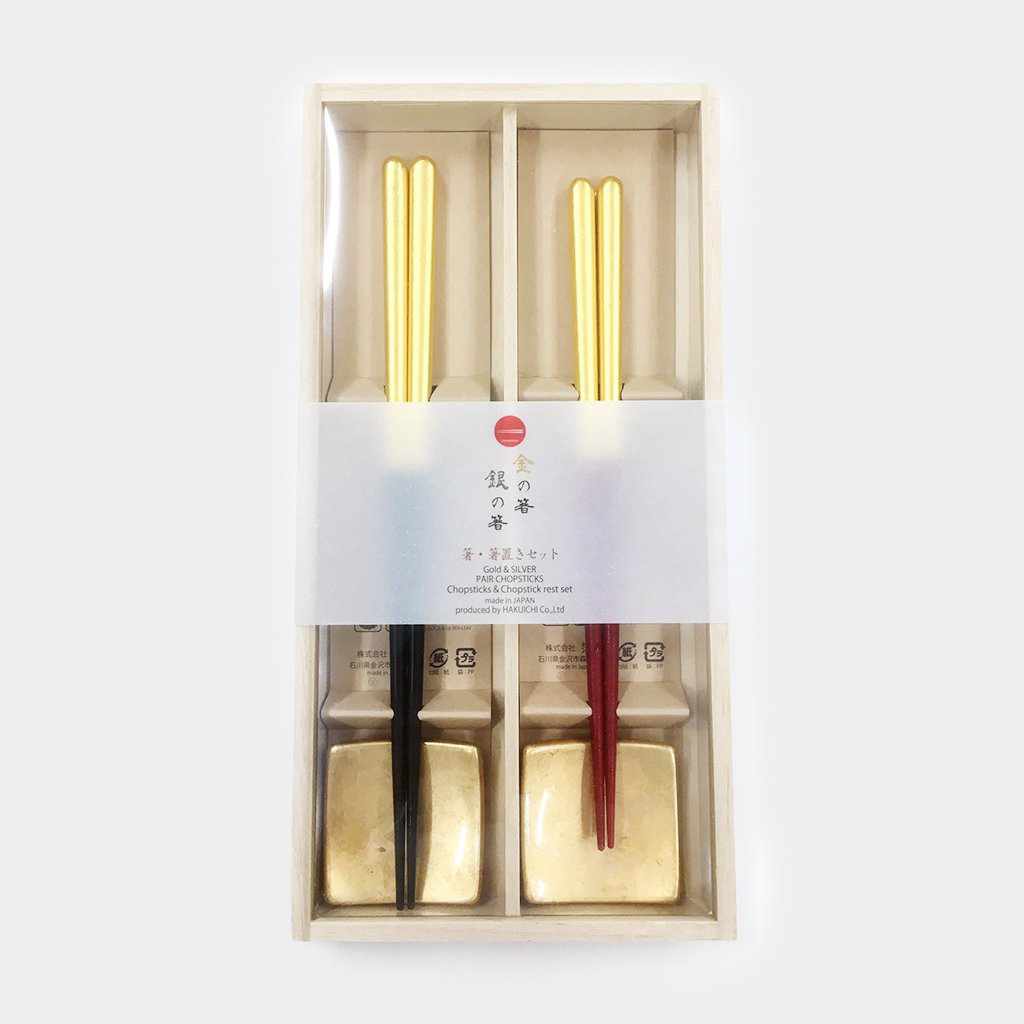 【夫婦箸/箸置きセット】しずく (金) | 金沢箔 | 箔一 - Image 6