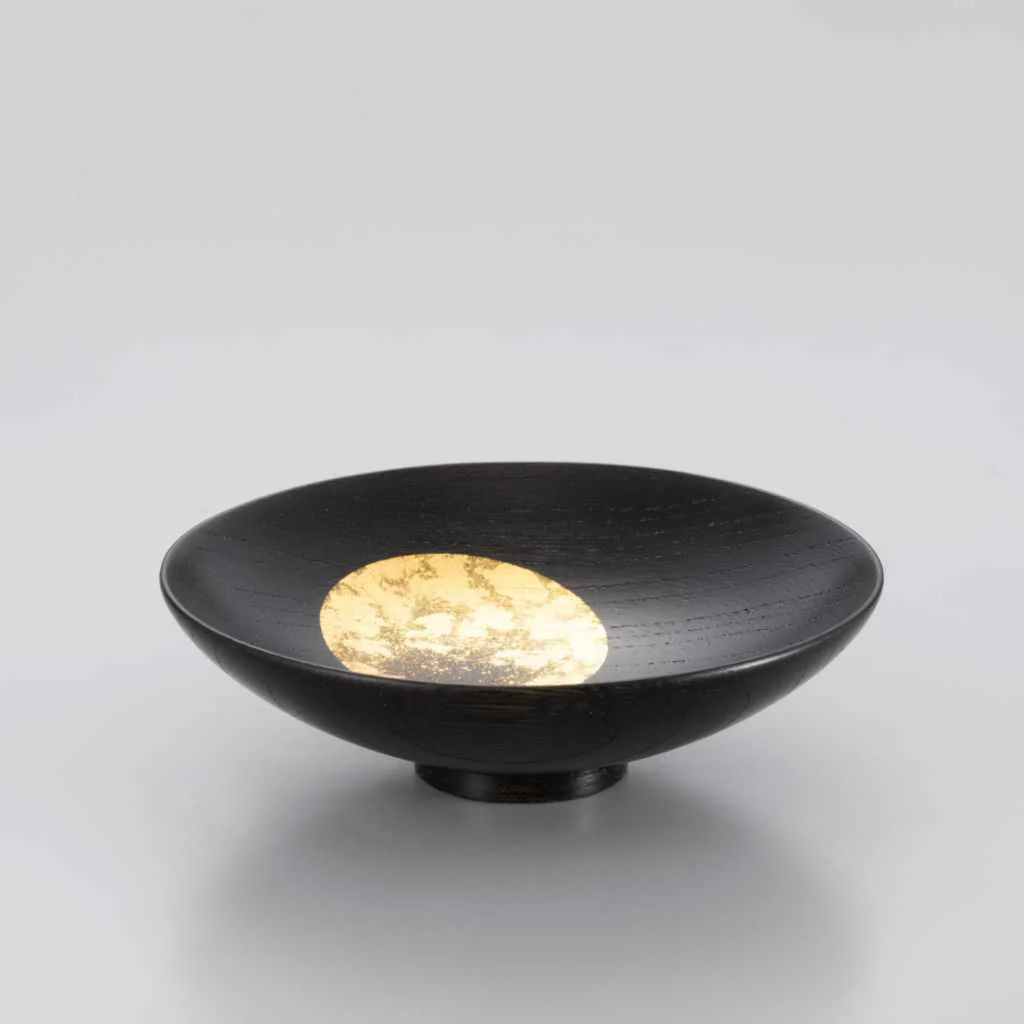 【盃】おぼろ月 盃 L (漆) | 金沢箔 | 箔一 - Image 2