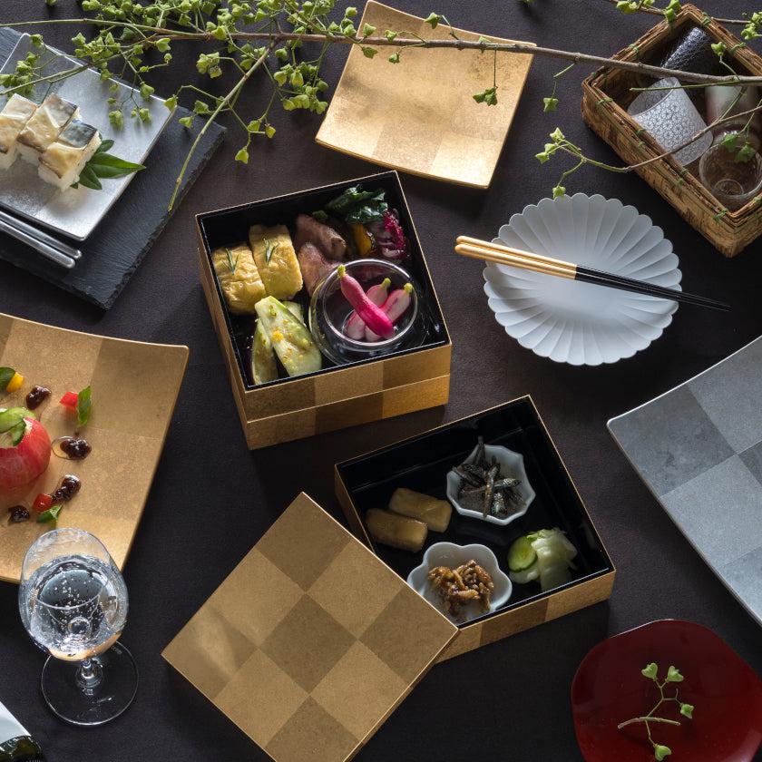 【重箱】市松 三段重 | 金沢箔 | 箔一 - Image 4