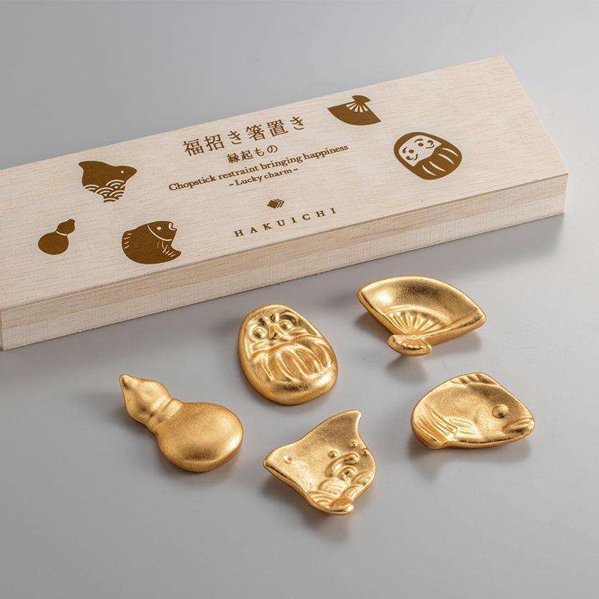 【箸置き】福招き 5個セット | 金沢箔 | 箔一 - Image 4