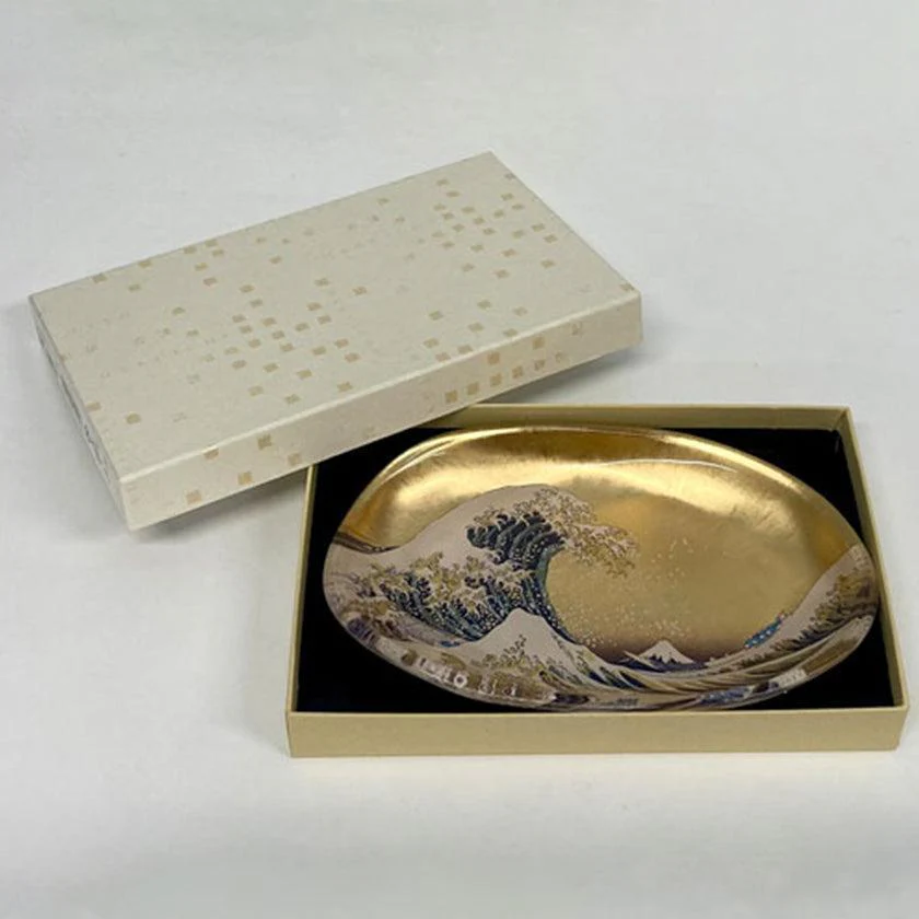 【トレー】箔名画 北斎 ガラストレー (金) | 金沢箔 | 箔一 - Image 3