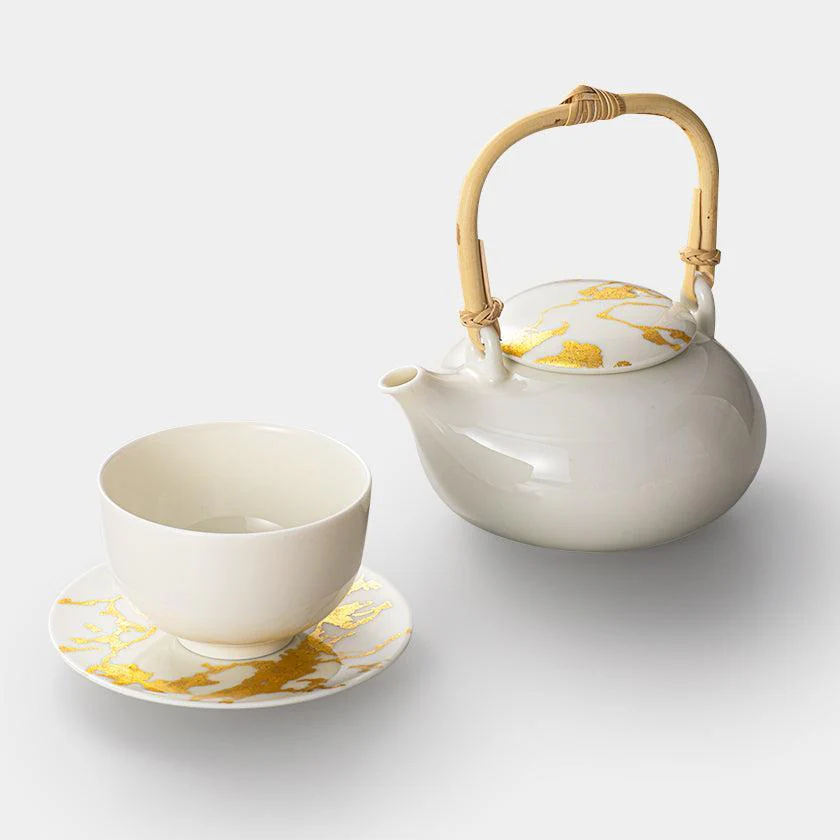 【茶器セット】RS marble ポット カップ&ソーサー | 金沢箔 | 箔一 - Image 2