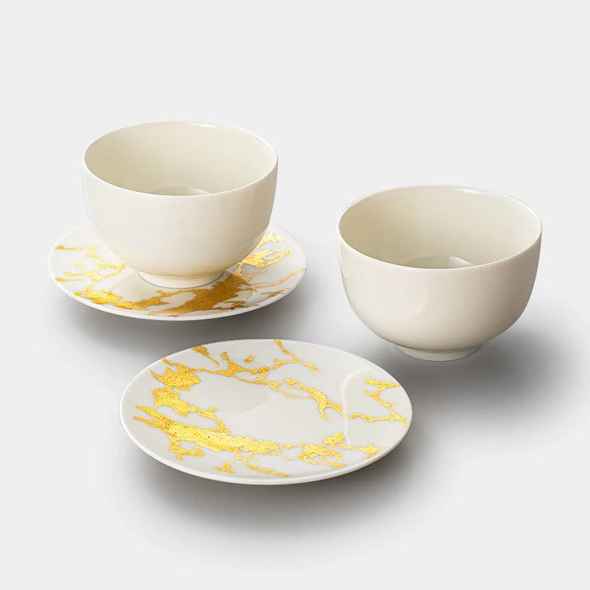 【茶器セット】RS marble ポット カップ&ソーサー | 金沢箔 | 箔一 - Image 3