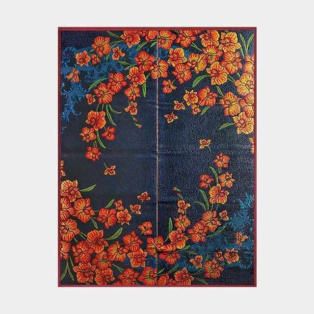 【い草-畳】イケヒコ い草ラグ 胡蝶蘭 赤 (M : 200×200cm, L : 200×250cm) - Image 2