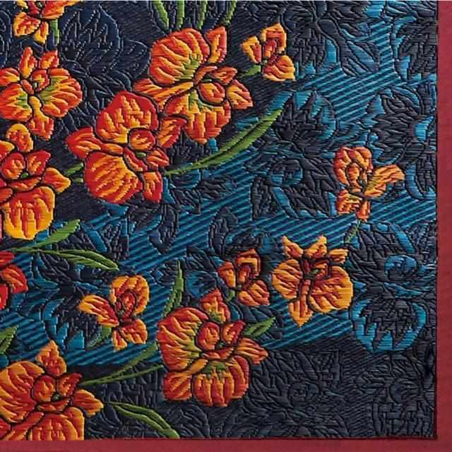 【い草-畳】イケヒコ い草ラグ 胡蝶蘭 赤 (M : 200×200cm, L : 200×250cm) - Image 3