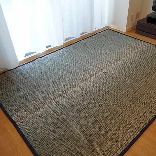 【い草-畳】イケヒコ い草ラグ カロン 黒 (M : 190×250cm, L : 190×300cm) - Image 5