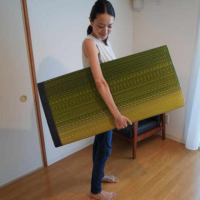 【い草-畳】イケヒコ い草ラグ デニムFジョイ 緑 (楕円：190×210cm) - Image 17