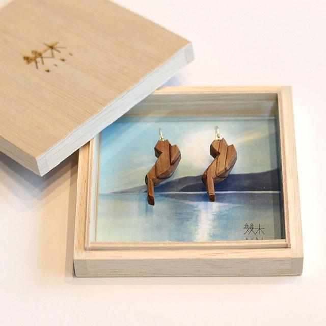 【彦根仏壇】幾木 (井尻彫刻所) 琵琶湖 (ピアス) - Image 2