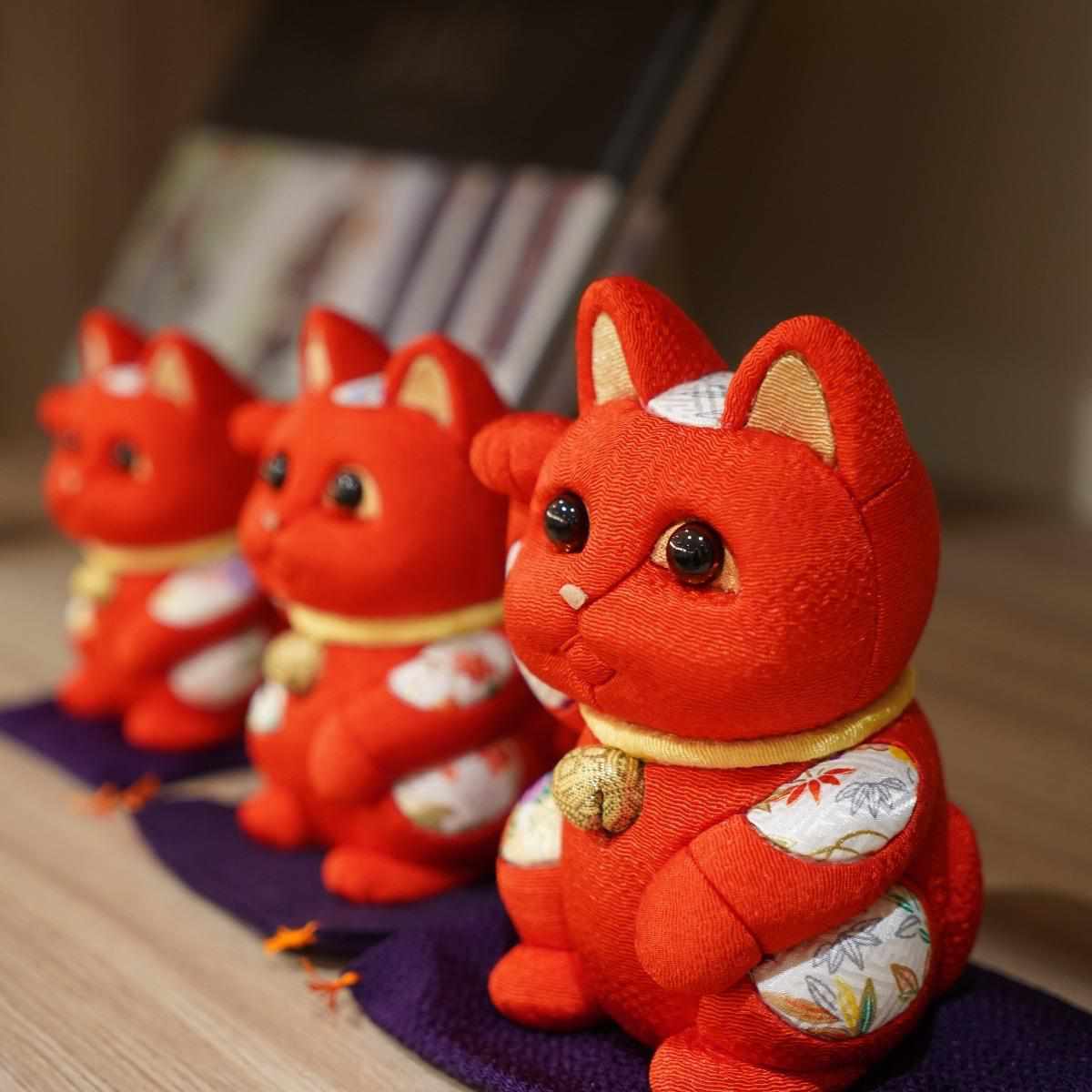 【招き猫】風水 (赤) 生命力 無病息災 | 江戸木目込み | 柿沼人形 - Image 10