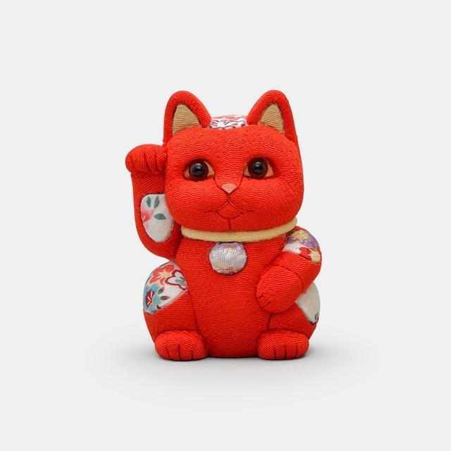 【招き猫】風水 (赤) 生命力 無病息災 | 江戸木目込み | 柿沼人形 - Image 4