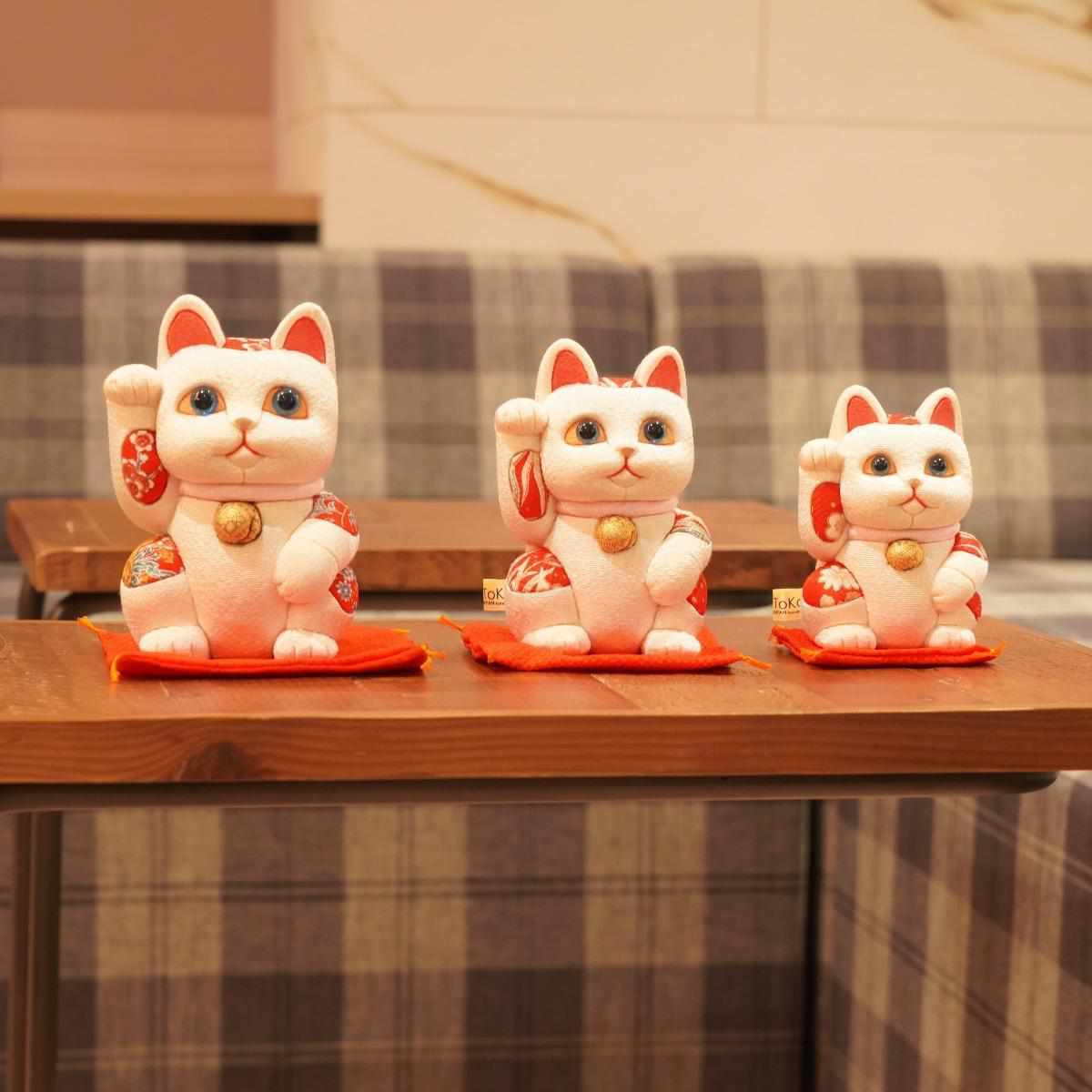 【招き猫】風水 (白) 無垢 リラックス | 江戸木目込み | 柿沼人形 - Image 12