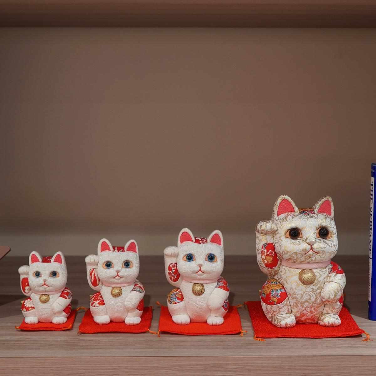 【招き猫】風水 (白) 無垢 リラックス | 江戸木目込み | 柿沼人形 - Image 13