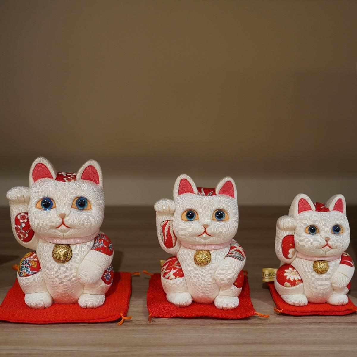 【招き猫】風水 (白) 無垢 リラックス | 江戸木目込み | 柿沼人形 - Image 8