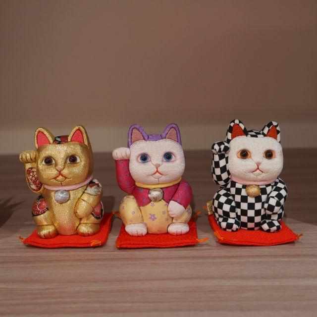【招き猫】市松柄 S | 江戸木目込み | 柿沼人形 - Image 8