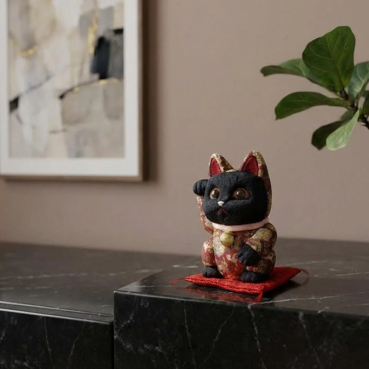 【招き猫】名物裂 S | 江戸木目込み | 柿沼人形 - Image 3