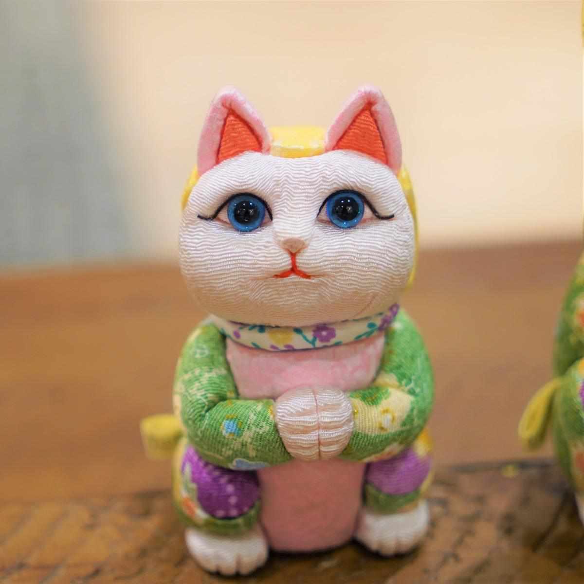 【招き猫 江戸木目込み】星に願いを ちりめん多色 日本製 柿沼人形 開運 - Image 11