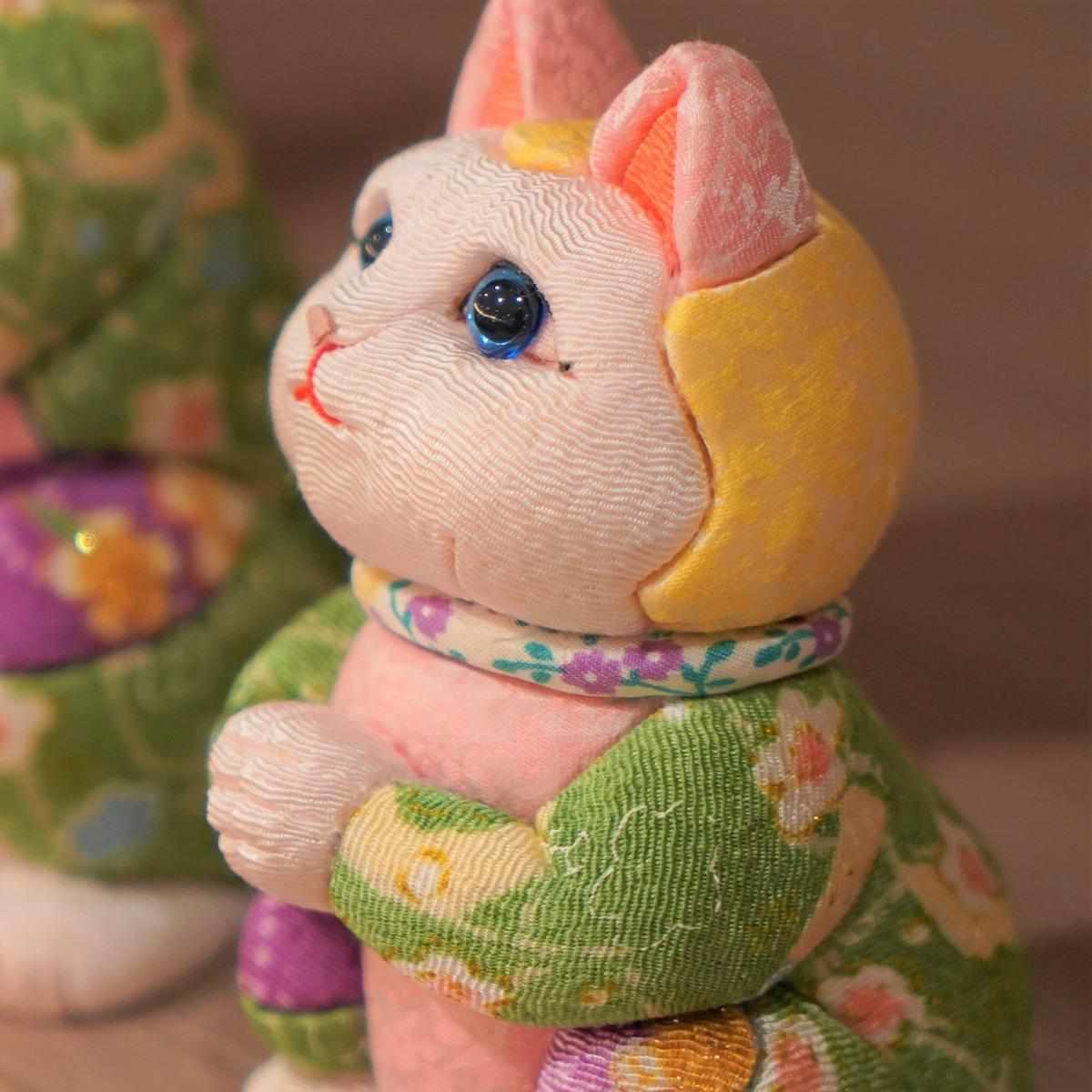 【招き猫 江戸木目込み】星に願いを ちりめん多色 日本製 柿沼人形 開運 - Image 5