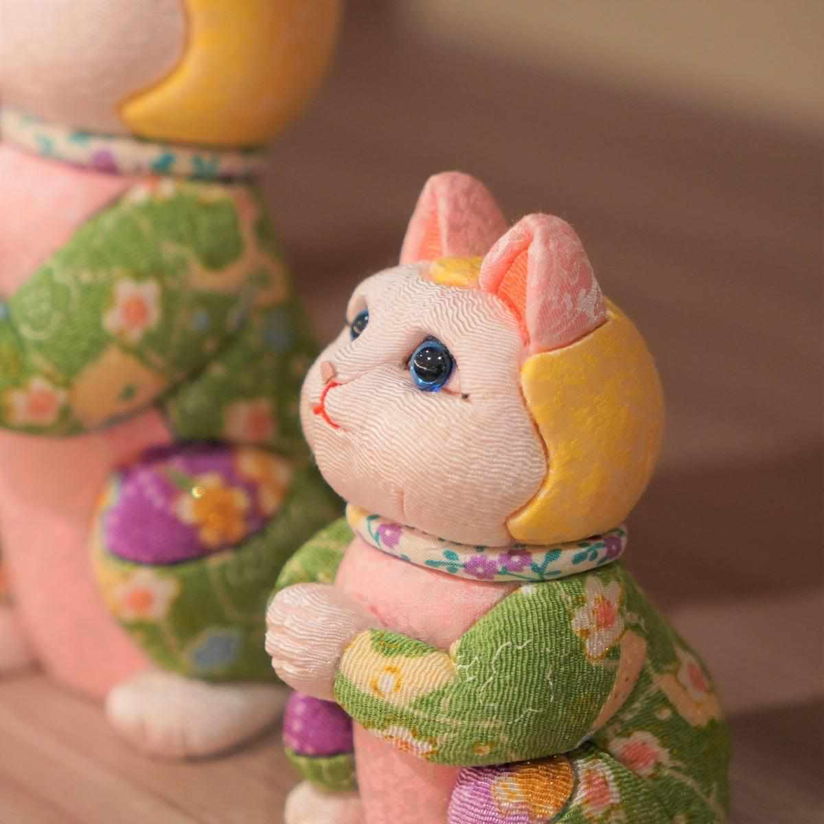 【招き猫 江戸木目込み】星に願いを ちりめん多色 日本製 柿沼人形 開運 - Image 7