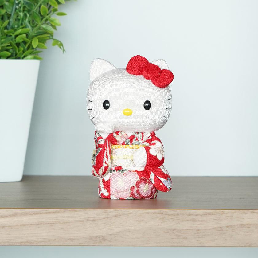 【招き猫】招きハローキティ (赤) | 江戸木目込み | 柿沼人形 - Image 2