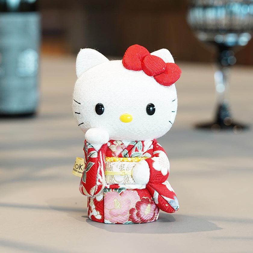 【招き猫】招きハローキティ (赤) | 江戸木目込み | 柿沼人形 - Image 3