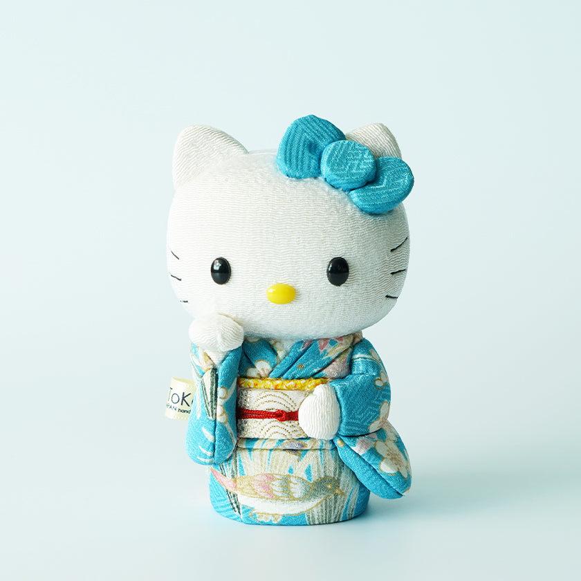 【招き猫】招きハローキティ (青) | 江戸木目込み | 柿沼人形 - Image 2