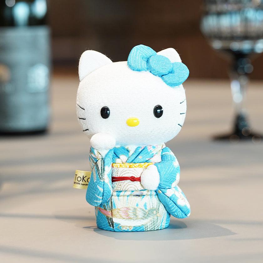 【招き猫】招きハローキティ (青) | 江戸木目込み | 柿沼人形 - Image 3