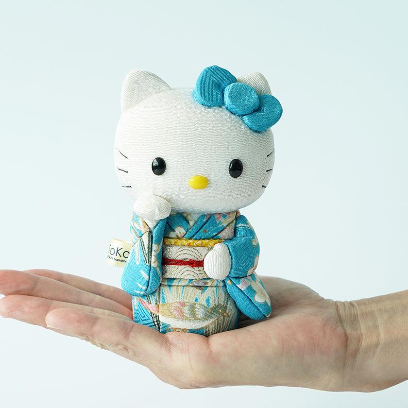 【招き猫】招きハローキティ (青) | 江戸木目込み | 柿沼人形 - Image 4