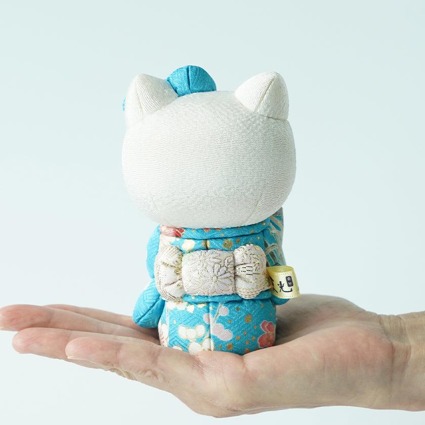 【招き猫】招きハローキティ (青) | 江戸木目込み | 柿沼人形 - Image 5