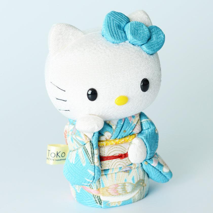 【招き猫】招きハローキティ (青) | 江戸木目込み | 柿沼人形 - Image 6