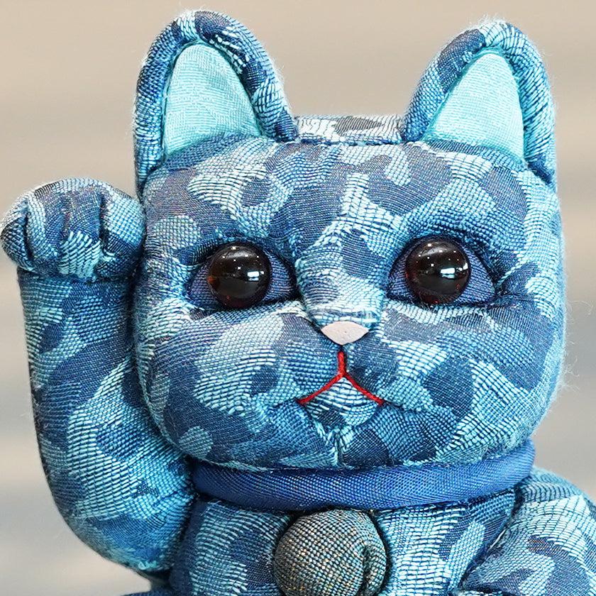 【招き猫】迷彩柄 (青) M | 江戸木目込み | 柿沼人形 - Image 11