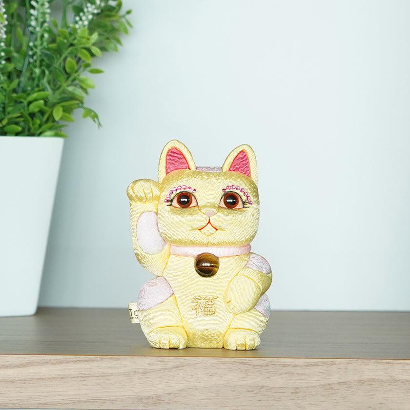 【招き猫 風水DX】黄 M 江戸木目込み 日本製 柿沼人形 開運 - Image 2
