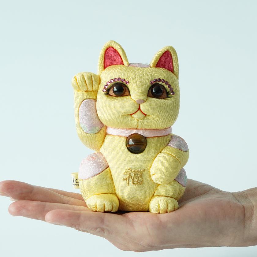 【招き猫 風水DX】黄 M 江戸木目込み 日本製 柿沼人形 開運 - Image 5