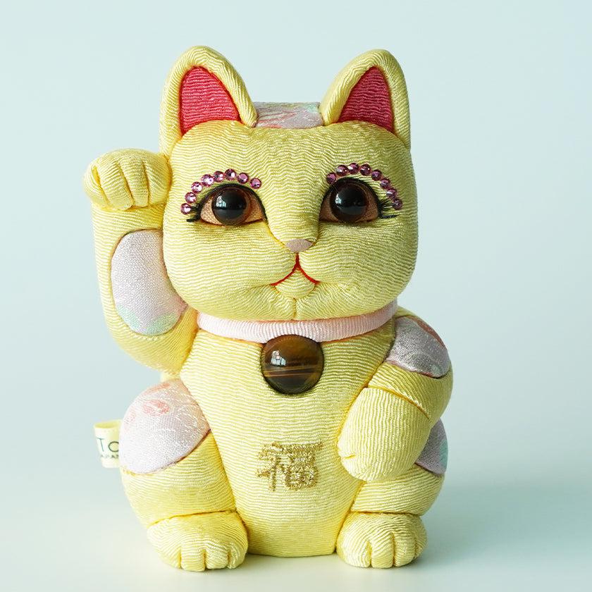 【招き猫 風水DX】黄 M 江戸木目込み 日本製 柿沼人形 開運 - Image 7