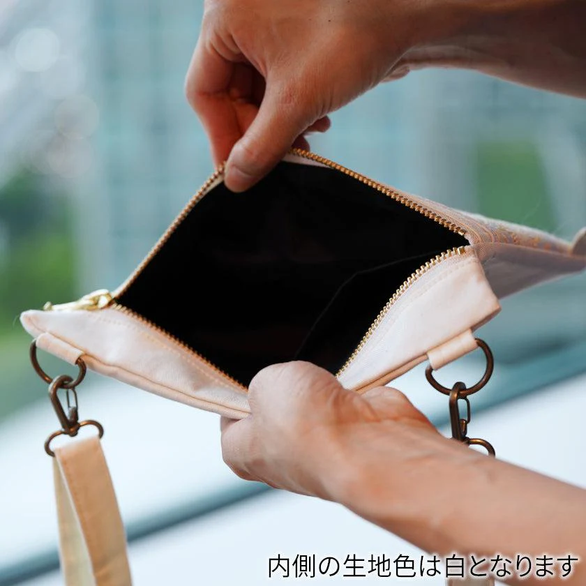 【サコッシュ】 ホワイト ショートケーキ｜西陣織 - Image 8