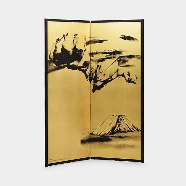 【屏風】ウルトラマン 富士山 (縁あり) | 本装屏風 - 水墨画 (大型配送料2,500円) - Image 2