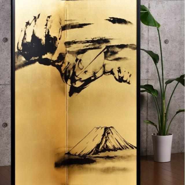 【屏風】ウルトラマン 富士山 (縁あり) | 本装屏風 - 水墨画 (大型配送料2,500円) - Image 20