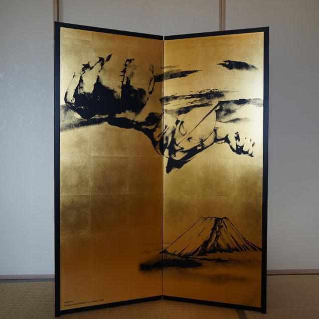 【屏風】ウルトラマン 富士山 (縁あり) | 本装屏風 - 水墨画 (大型配送料2,500円) - Image 9